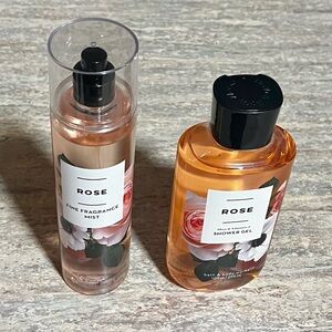 Bath and Body Works Rose Fine Fragrance Mist and Shower Gel Set